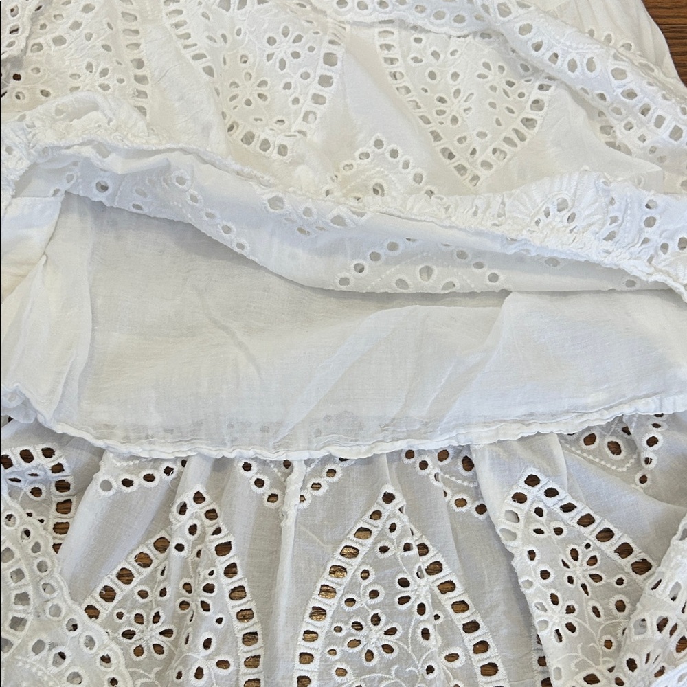 RubyYaya Eyelet Dress Size S White BellSleeve Boho Embroidered - Picture 13 of 16